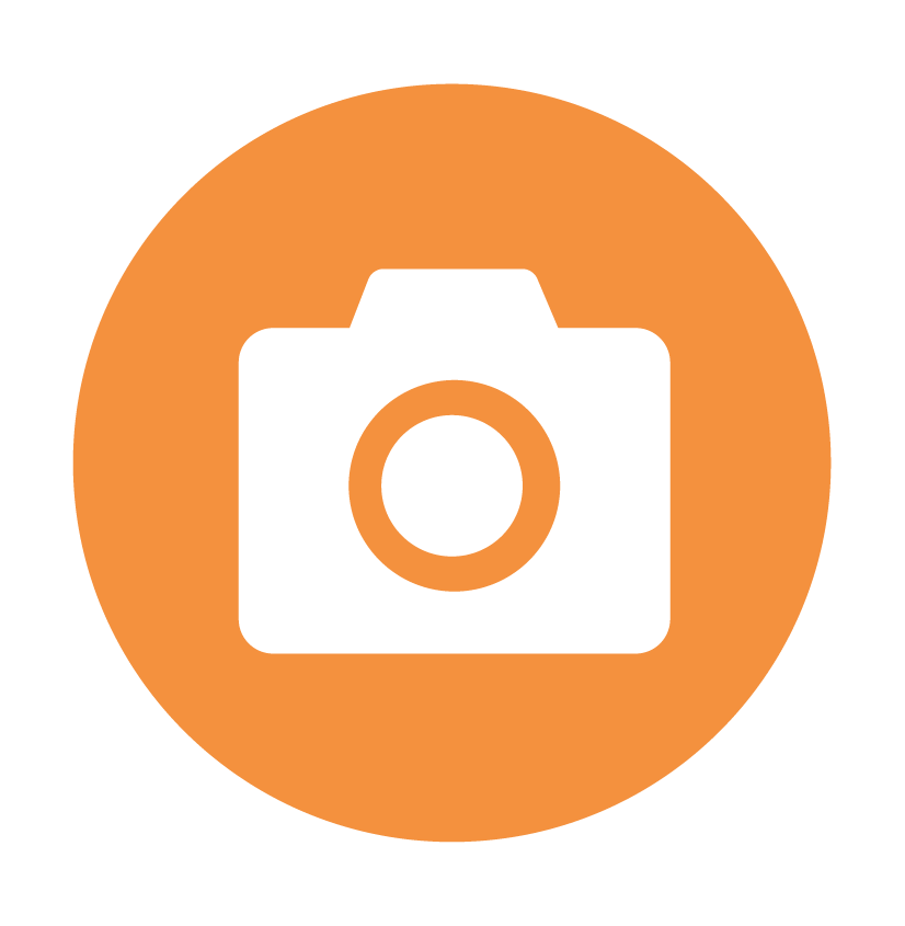 Image of orange camera icon Description automatically generated